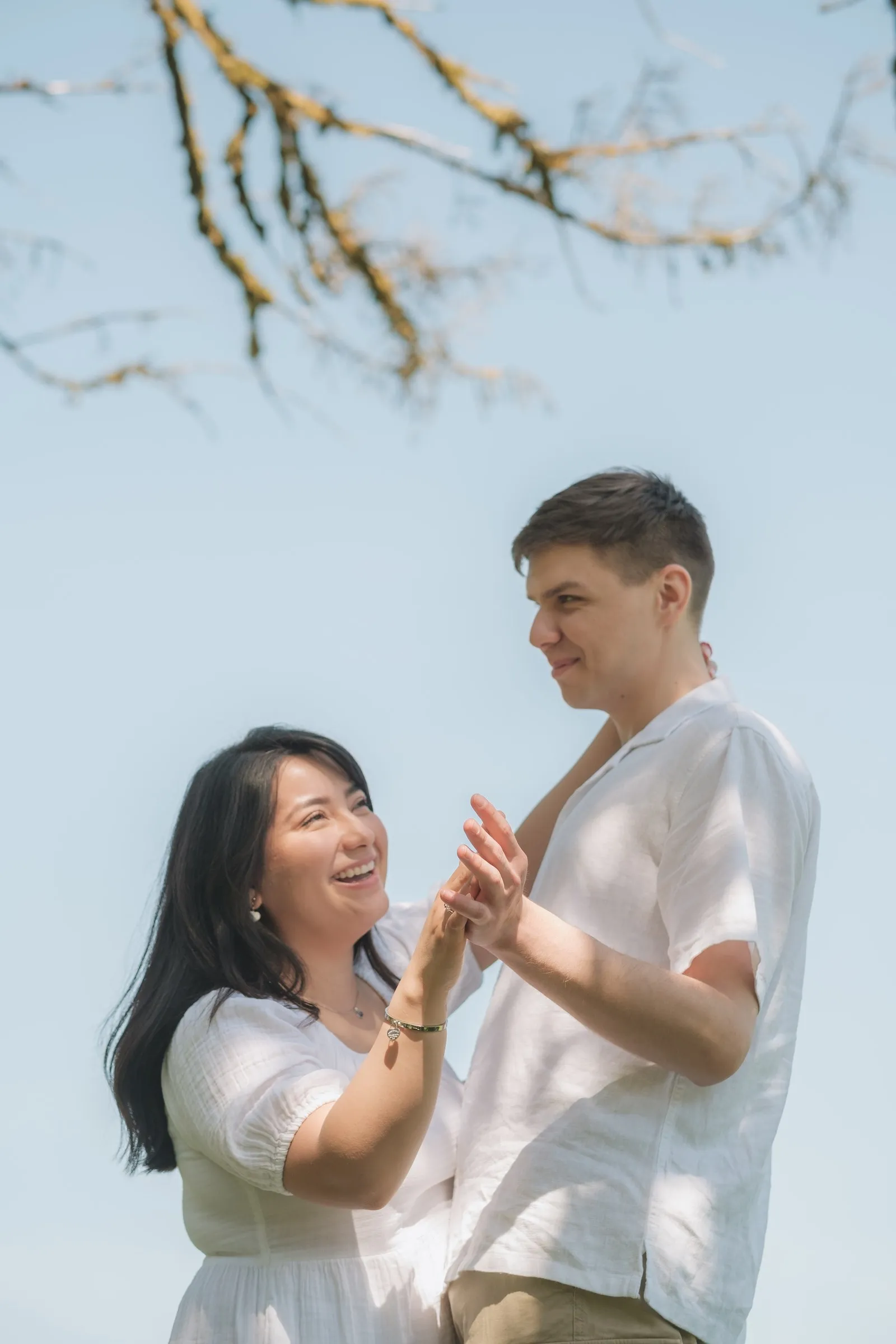 Engagement shot in Cleveland Dam, North Vancouver