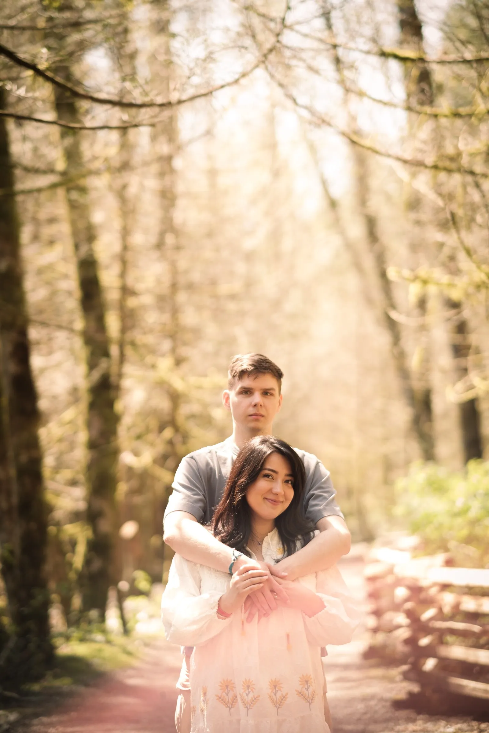 Engagement shot in Cleveland Dam, North Vancouver