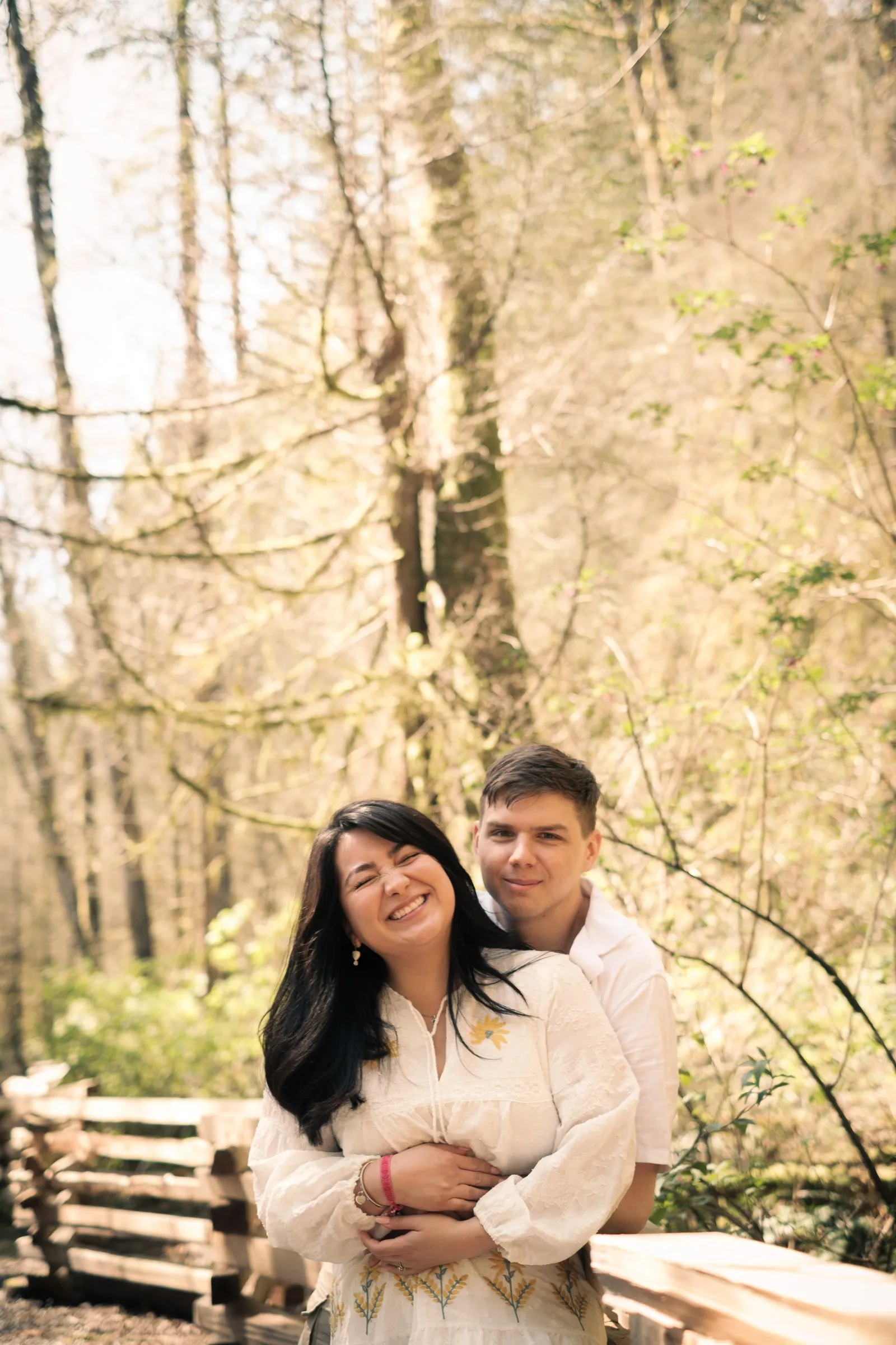 Engagement shot in Cleveland Dam, North Vancouver