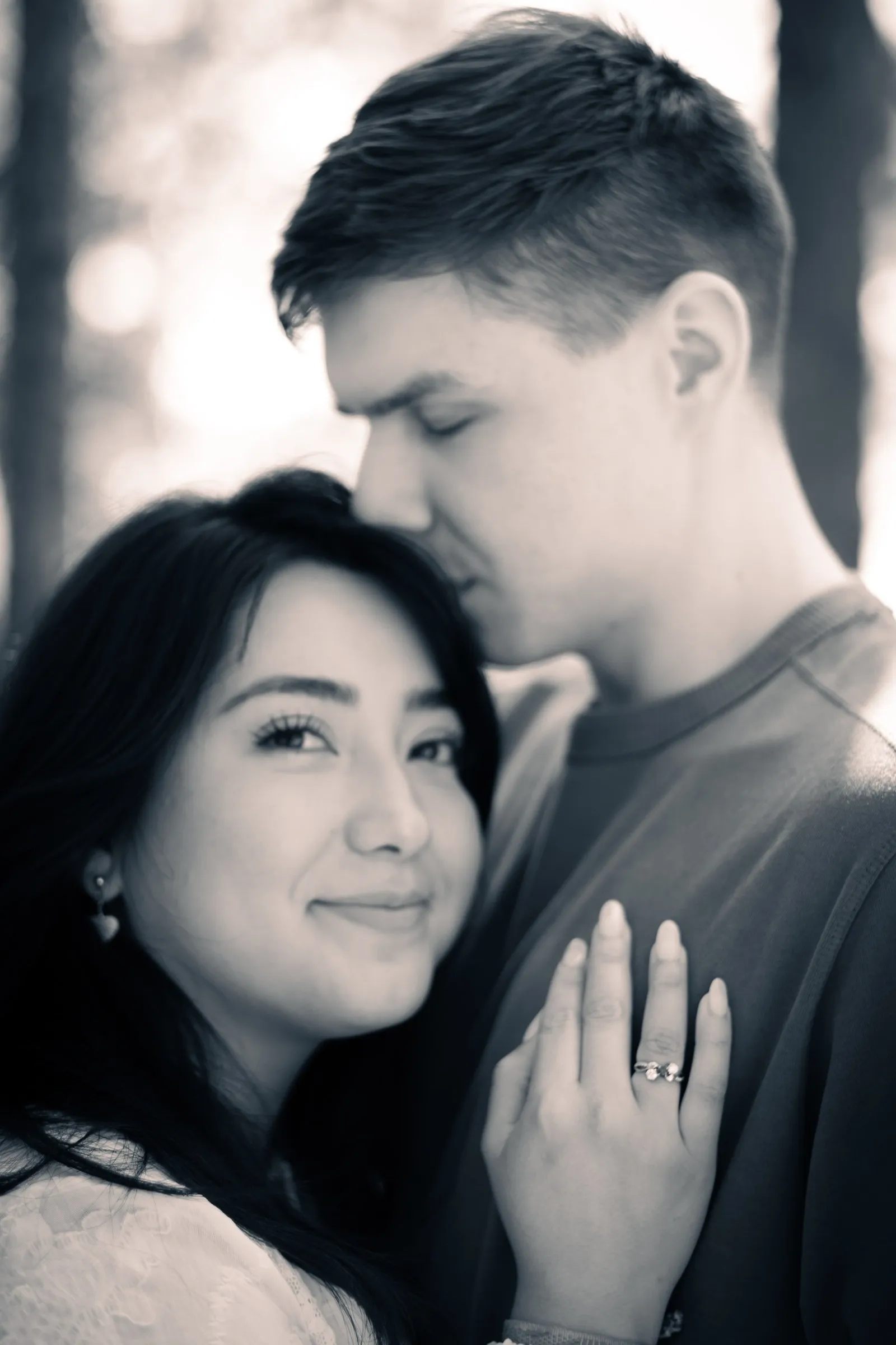Engagement shot in Cleveland Dam, North Vancouver