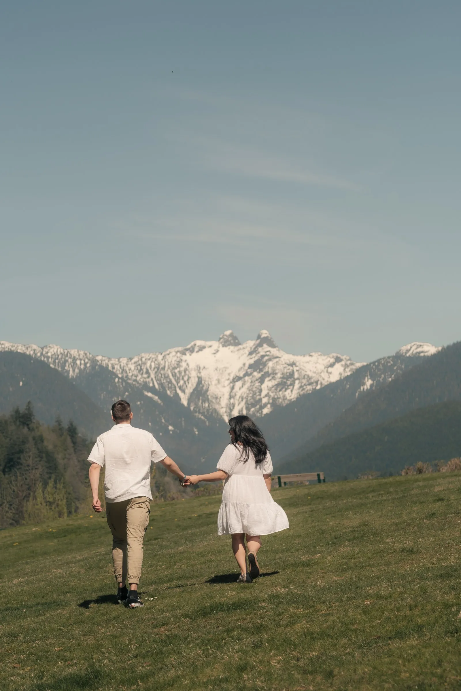 Engagement shot in Cleveland Dam, North Vancouver